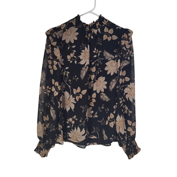 Sanctuary Tops - Sanctuary Women's Bold Popover Blouse Top Night Ivy SZ S Black Cream